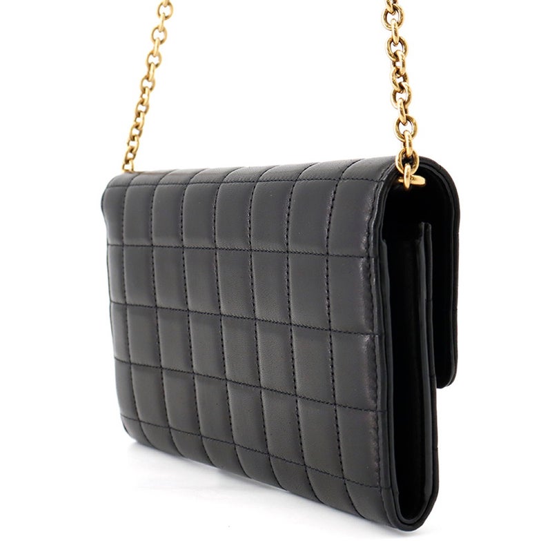 サンローランパリ チェーンショルダーウォレット ル・マイヨン カーフレザー 696608 SAINT LAURENT PARIS 財布 黒