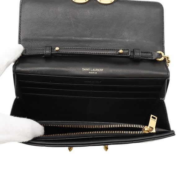 サンローランパリ チェーンショルダーウォレット ル・マイヨン カーフレザー 696608 SAINT LAURENT PARIS 財布 黒
