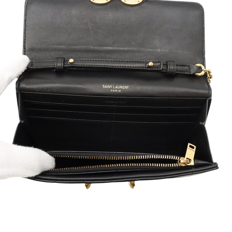 サンローランパリ チェーンショルダーウォレット ル・マイヨン カーフレザー 696608 SAINT LAURENT PARIS 財布 黒