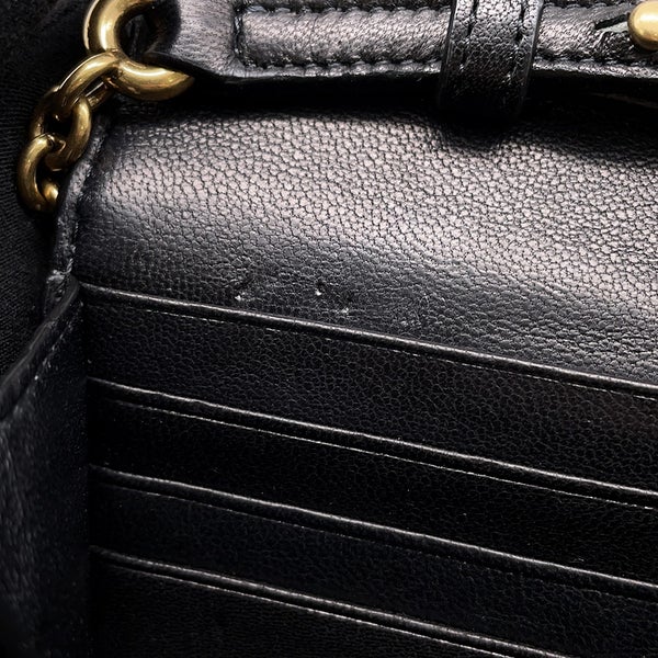 サンローランパリ チェーンショルダーウォレット ル・マイヨン カーフレザー 696608 SAINT LAURENT PARIS 財布 黒