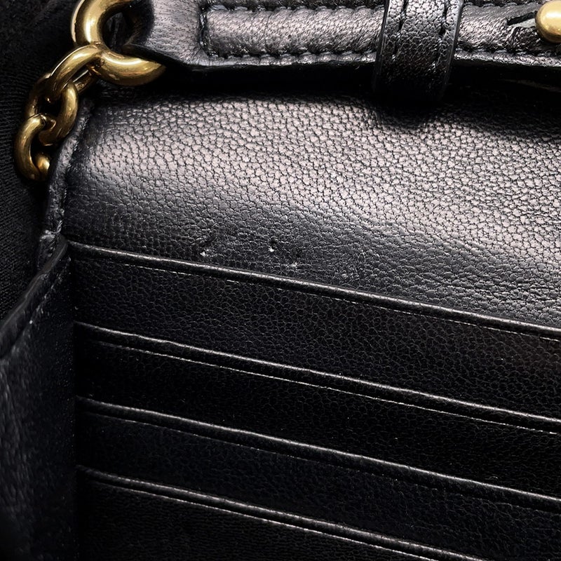 サンローランパリ チェーンショルダーウォレット ル・マイヨン カーフレザー 696608 SAINT LAURENT PARIS 財布 黒