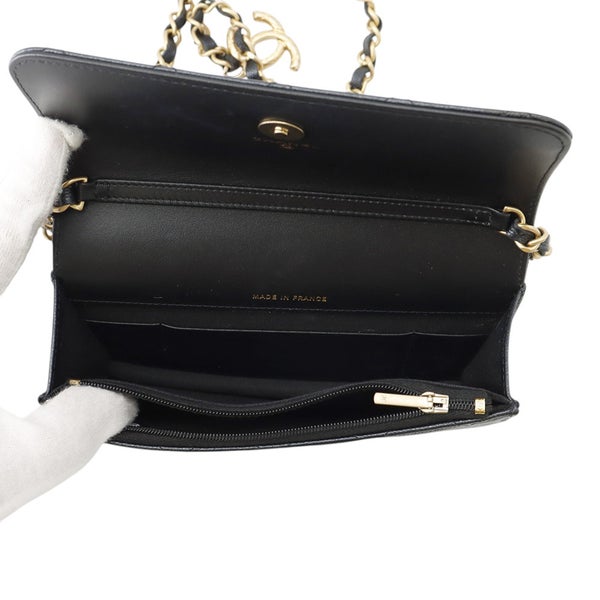 シャネル チェーンショルダーバッグ マトラッセ ココマーク フォーンホルダー キャビアスキン AP3482 CHANEL スマホケース
