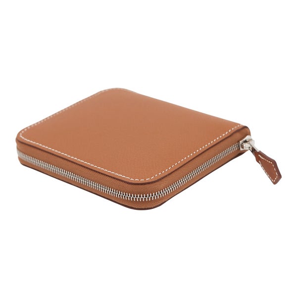 エルメス コインケース アザップコンパクト シルクイン ゴールド/カシス/シルバー金具 エプソン G刻印 HERMES