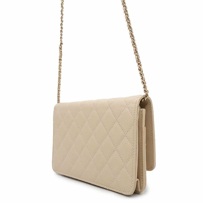 シャネル チェーンウォレット マトラッセ ココロック キャビアスキン A80766 CHANEL 財布