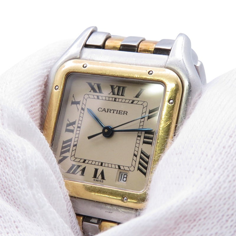 カルティエ パンテールMM 2ロウ W25028B6 Cartier 腕時計 アイボリー文字盤 クォーツ ヴィンテージ