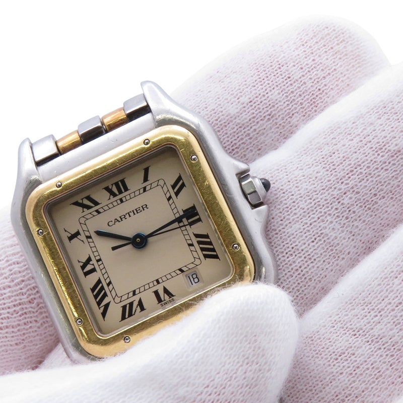 カルティエ パンテールMM 2ロウ W25028B6 Cartier 腕時計 アイボリー文字盤 クォーツ ヴィンテージ