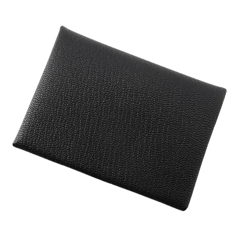エルメス コインケース カルヴィ デュオ ブラック/シルバー金具 シェブルミゾル G刻印 黒 シェーブル