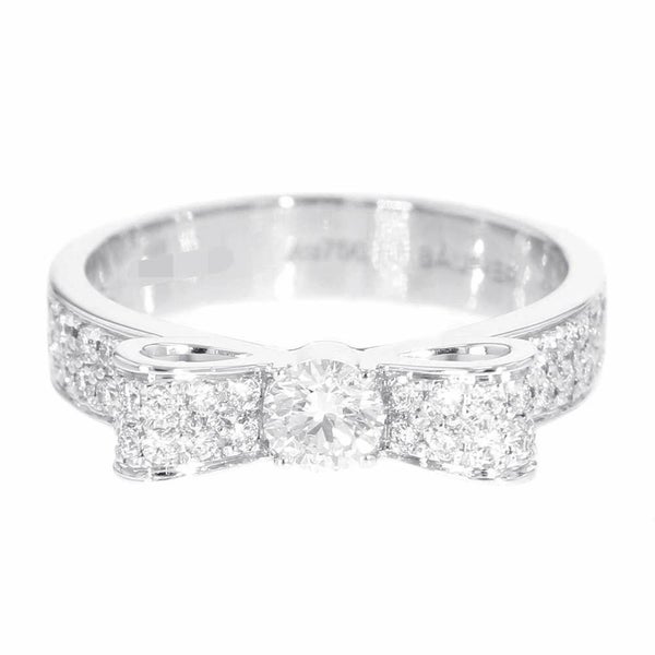 シャネル リング リュバン ドゥ ミディアム ダイヤモンド 45P 約0.54ct K18WG リングサイズ50 J3413 指輪 リボン