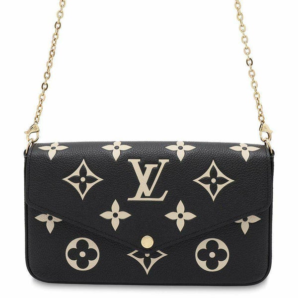 ルイヴィトン チェーンウォレット バイカラー モノグラム・アンプラント ポシェット・フェリシー M80482 黒 ブラック