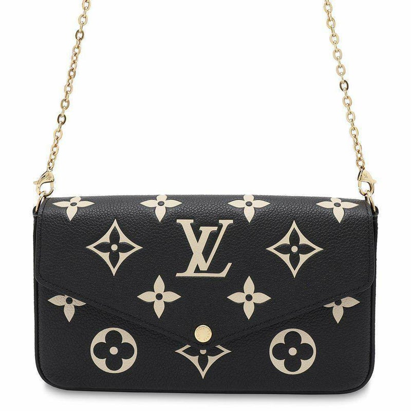 ルイヴィトン チェーンウォレット バイカラー モノグラム・アンプラント ポシェット・フェリシー M80482 黒 ブラック