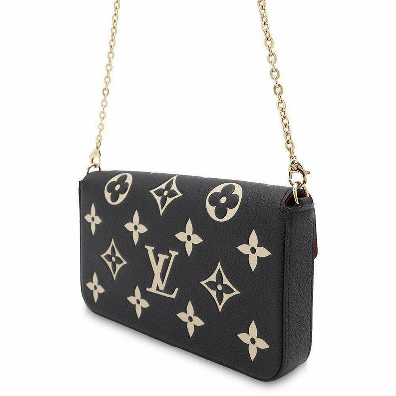 ルイヴィトン チェーンウォレット バイカラー モノグラム・アンプラント ポシェット・フェリシー M80482 黒 ブラック