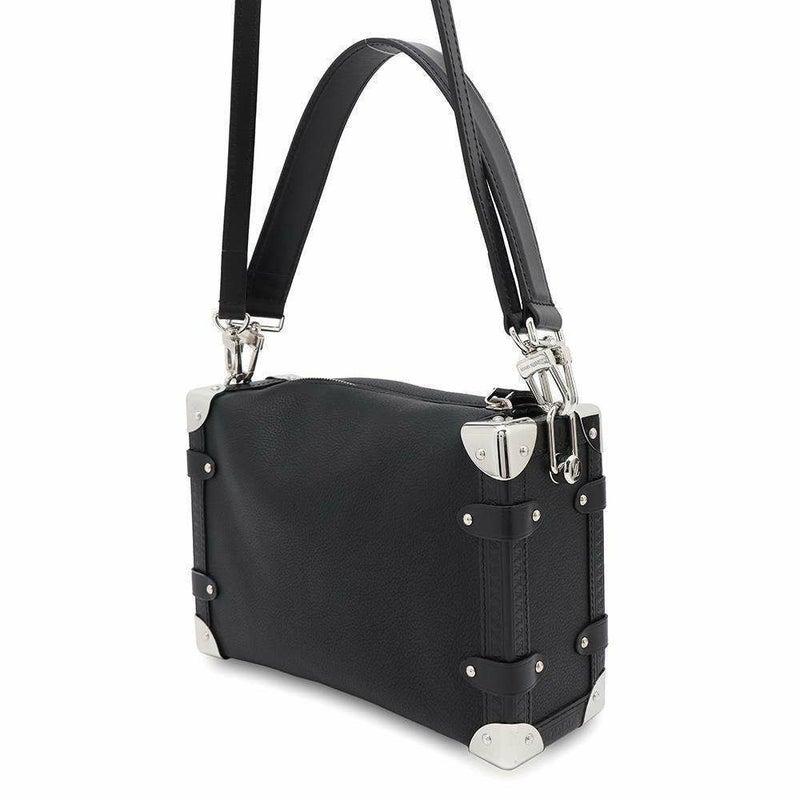 ルイヴィトン ハンドバッグ グレインカーフレザー サイドトランクMM M25160 2way ブラック 黒