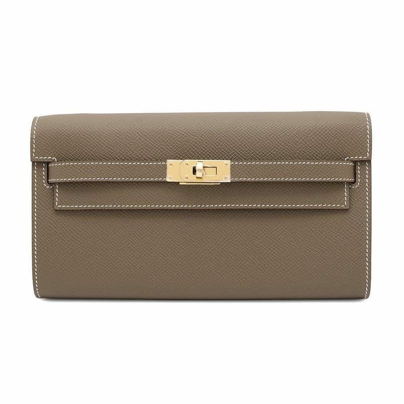 エルメス ケリーウォレット ロング トゥーゴー エトゥープ/ゴールド金具 エプソン W刻印 財布