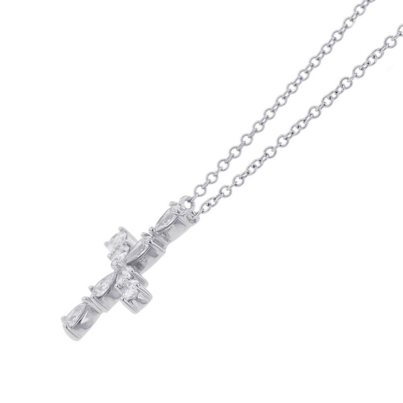 ハリーウィンストン ネックレス ペアシェイプ・ミニクロス・ペンダント ダイヤモンド 8P 計約0.48ct Pt950プラチナ PEDPREMCPM