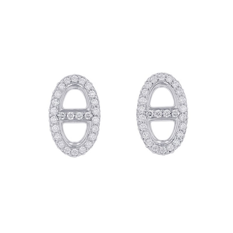 エルメス ピアス シェーヌダンクル ファランドール ダイヤモンド 96P 計0.9ct K18WGホワイトゴールド HERMES Farandole
