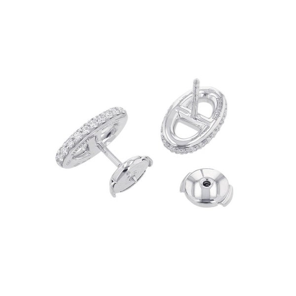 エルメス ピアス シェーヌダンクル ファランドール ダイヤモンド 96P 計0.9ct K18WGホワイトゴールド HERMES Farandole