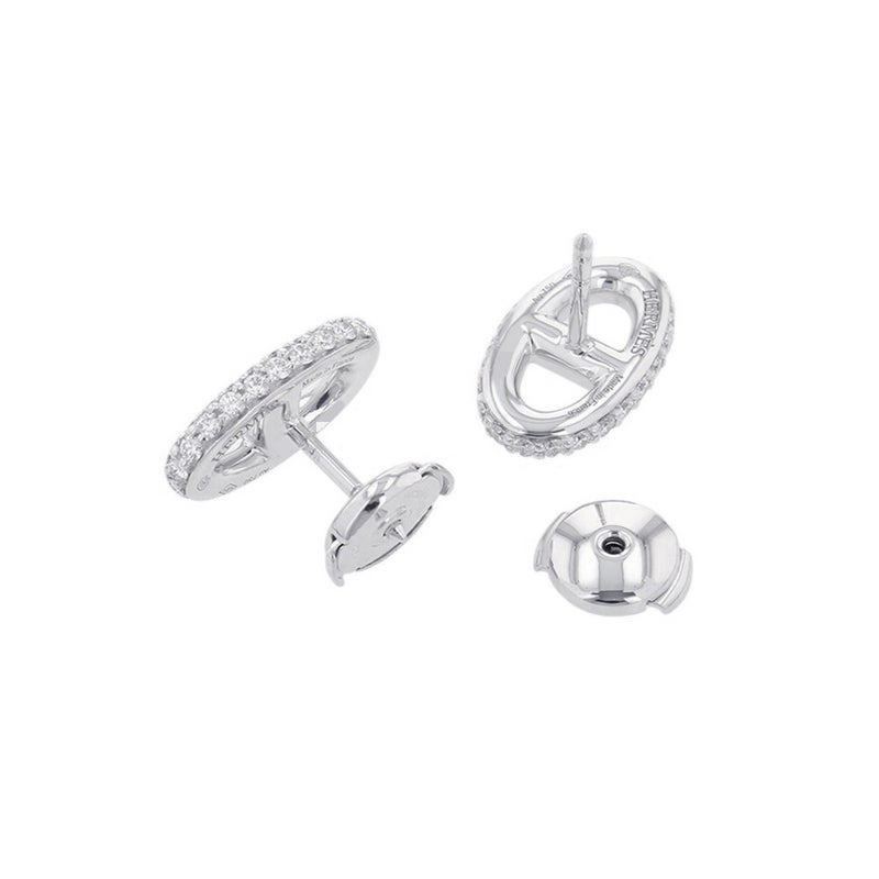 エルメス ピアス シェーヌダンクル ファランドール ダイヤモンド 96P 計0.9ct K18WGホワイトゴールド HERMES Farandole