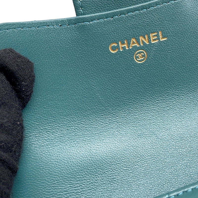 シャネル チェーンウォレット マトラッセ ココマーク フラップ コインパース ラムスキン AP2200 CHANEL 財布