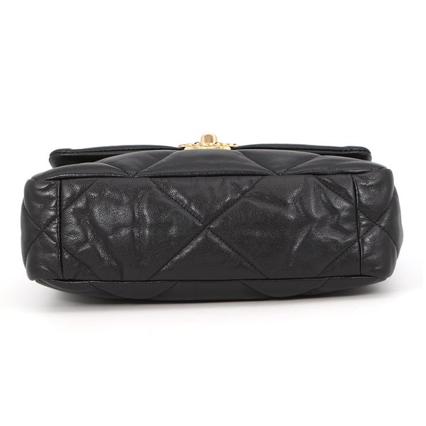シャネル チェーンショルダーバッグ CHANEL19 ココマーク シャイニーラムスキン AS1160 CHANEL 黒