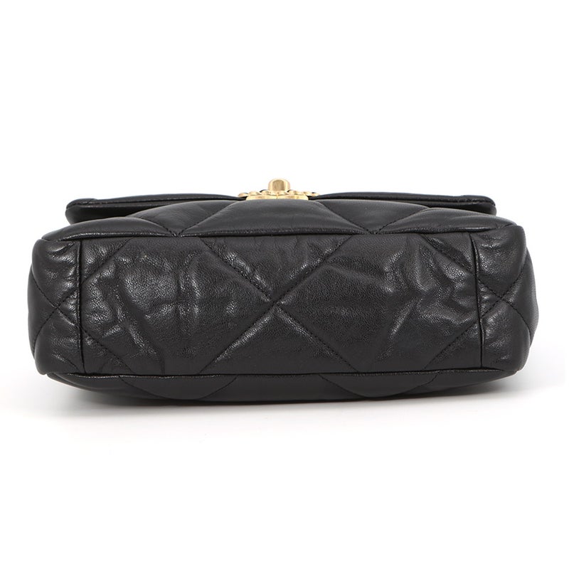 シャネル チェーンショルダーバッグ CHANEL19 ココマーク シャイニーラムスキン AS1160 CHANEL 黒