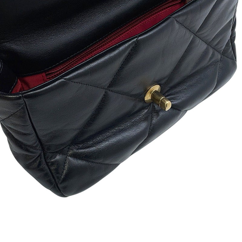 シャネル チェーンショルダーバッグ CHANEL19 ココマーク シャイニーラムスキン AS1160 CHANEL 黒