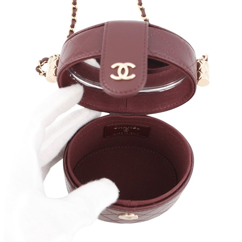 シャネル チェーンショルダーバッグ マトラッセ ココマーク スモールバニティ ラムスキン AP1573 CHANEL バッグ バニティ