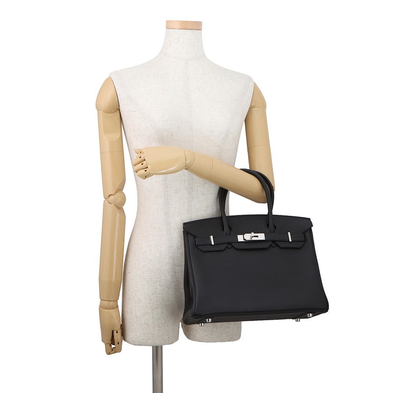 エルメス バーキン30 ブラック/シルバー金具 トゴ G刻印 HERMES Birkin ハンドバッグ 黒
