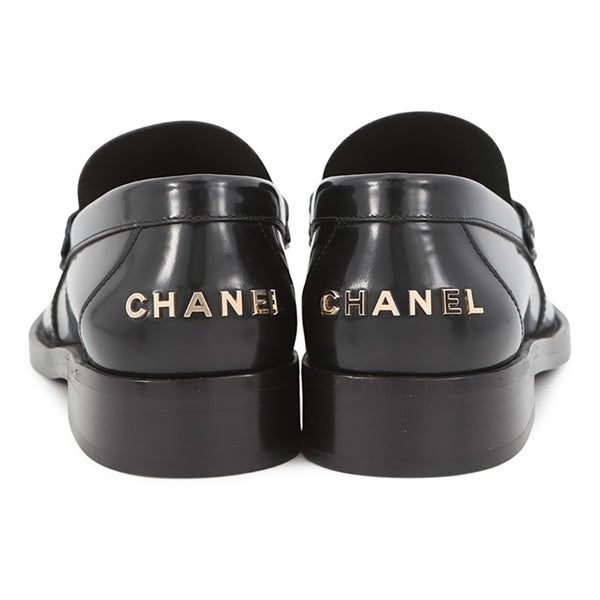 シャネル ローファー バック・トゥ・カレッジ シャイニーカーフスキン レディースサイズ38C G39190 CHANEL 靴 黒 2023年SS