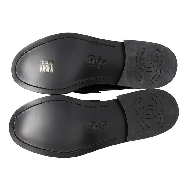 シャネル ローファー バック・トゥ・カレッジ シャイニーカーフスキン レディースサイズ38C G39190 CHANEL 靴 黒 2023年SS