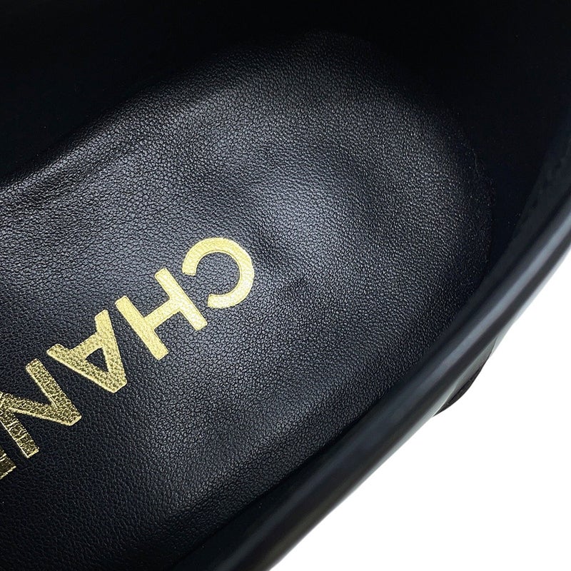シャネル ローファー バック・トゥ・カレッジ シャイニーカーフスキン レディースサイズ38C G39190 CHANEL 靴 黒 2023年SS