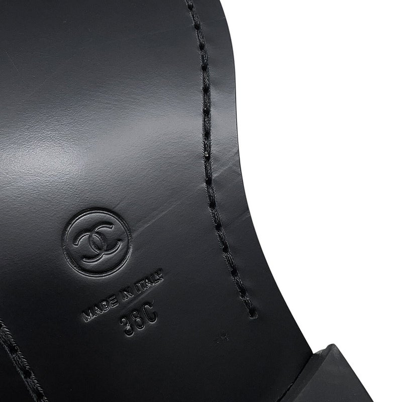 シャネル ローファー バック・トゥ・カレッジ シャイニーカーフスキン レディースサイズ38C G39190 CHANEL 靴 黒 2023年SS
