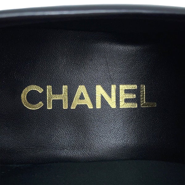 シャネル ローファー バック・トゥ・カレッジ シャイニーカーフスキン レディースサイズ38C G39190 CHANEL 靴 黒 2023年SS