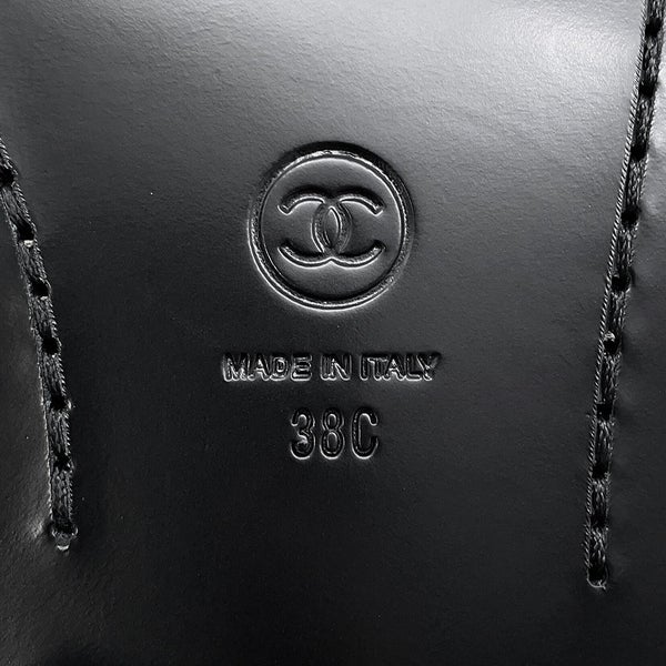 シャネル ローファー バック・トゥ・カレッジ シャイニーカーフスキン レディースサイズ38C G39190 CHANEL 靴 黒 2023年SS