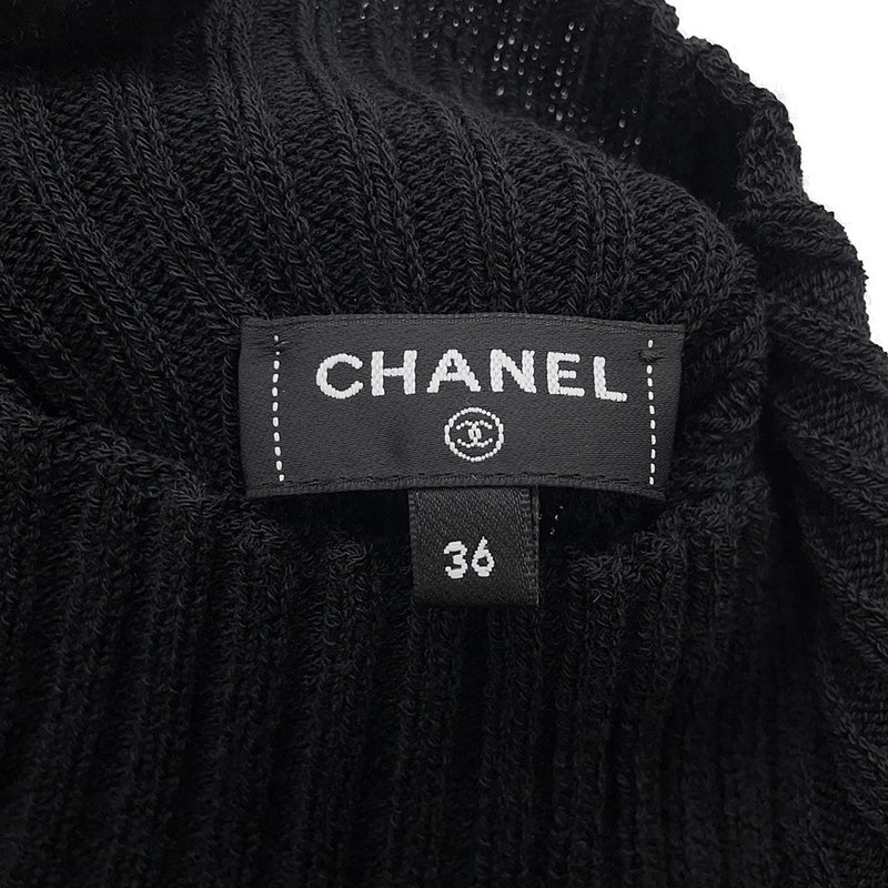 シャネル ワンピース ニット ロングワンピース ココマーク バージンウール レディースサイズ36 P78911 K11302 長袖 黒