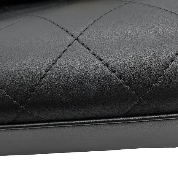 シャネル チェーンショルダーバッグ トップハンドル フラップ ココマーク ラージ カーフスキン AS5467 CHANEL 黒