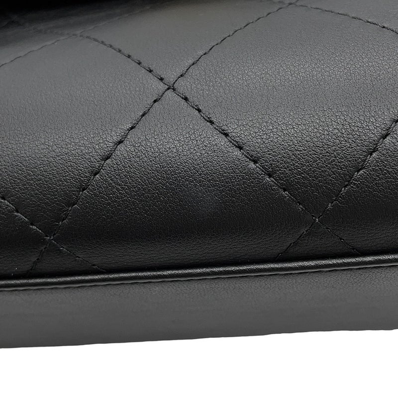 シャネル チェーンショルダーバッグ トップハンドル フラップ ココマーク ラージ カーフスキン AS5467 CHANEL 黒