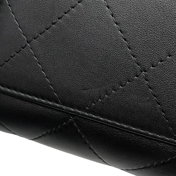 シャネル チェーンショルダーバッグ トップハンドル フラップ ココマーク ラージ カーフスキン AS5467 CHANEL 黒