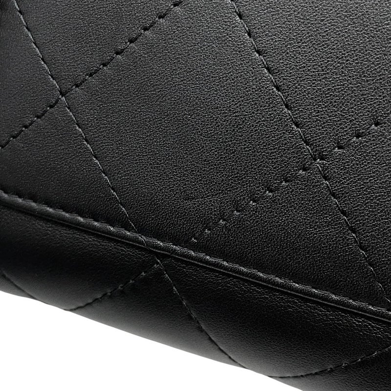シャネル チェーンショルダーバッグ トップハンドル フラップ ココマーク ラージ カーフスキン AS5467 CHANEL 黒
