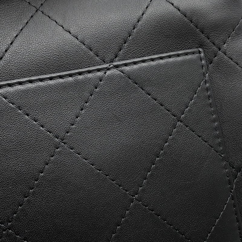 シャネル チェーンショルダーバッグ トップハンドル フラップ ココマーク ラージ カーフスキン AS5467 CHANEL 黒