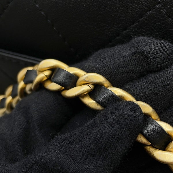 シャネル チェーンショルダーバッグ トップハンドル フラップ ココマーク ラージ カーフスキン AS5467 CHANEL 黒