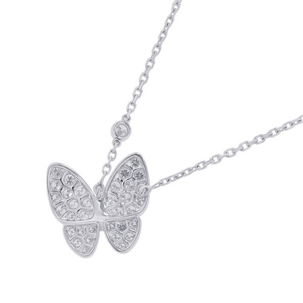 ヴァンクリ ネックレス ドゥ パピヨン ペンダント ダイヤモンド 36P 計0.88ct K18WGホワイトゴールド VCARO3M400