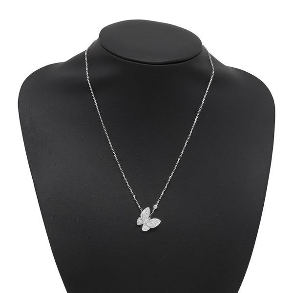 ヴァンクリ ネックレス ドゥ パピヨン ペンダント ダイヤモンド 36P 計0.88ct K18WGホワイトゴールド VCARO3M400