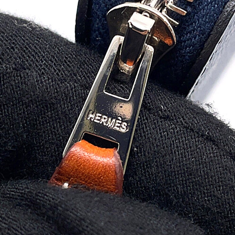 エルメス コインケース アザップコンパクト ミニ シルクイン ブルードプリュス/シルバー金具 エプソン B刻印 財布