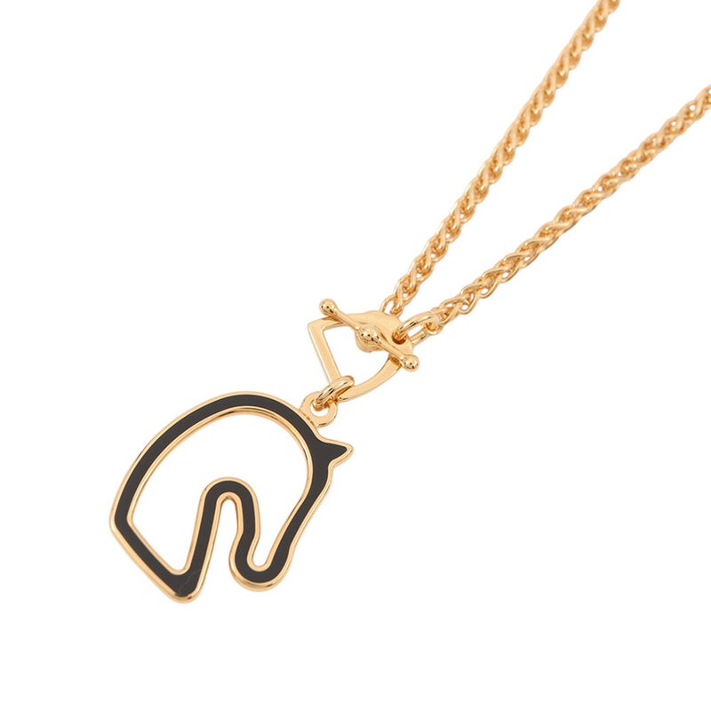 エルメス ネックレス トネール スモール ブラック/ゴールド金具 HERMES アクセサリー 黒