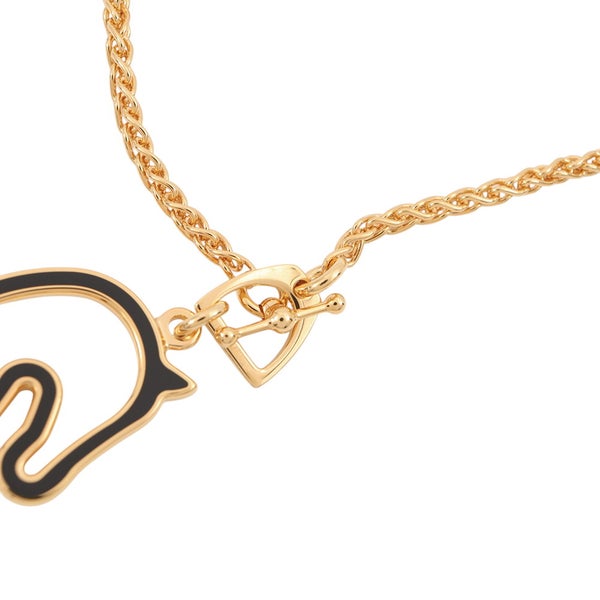 エルメス ネックレス トネール スモール ブラック/ゴールド金具 HERMES アクセサリー 黒