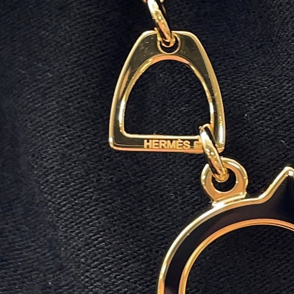 エルメス ネックレス トネール スモール ブラック/ゴールド金具 HERMES アクセサリー 黒
