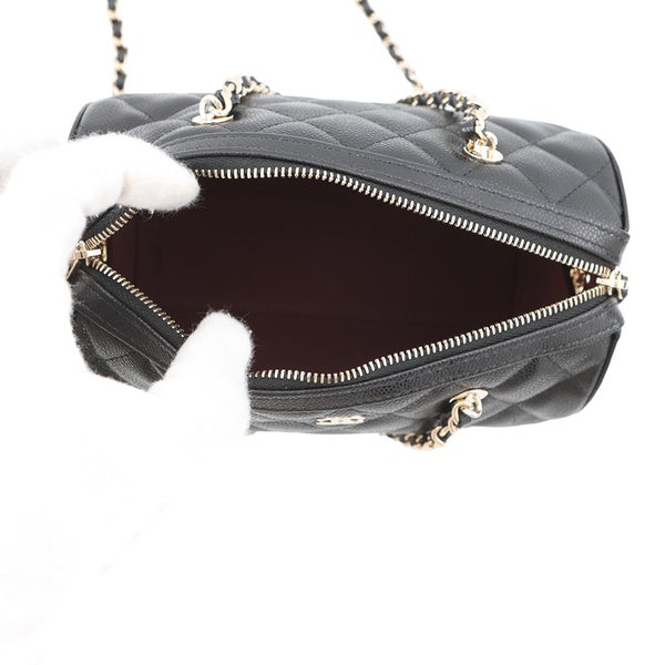 シャネル ハンドバッグ マトラッセ ココマーク キャビアスキン タイムレスクラシックライン ミニボストン AP4474 CHANEL 2way 黒