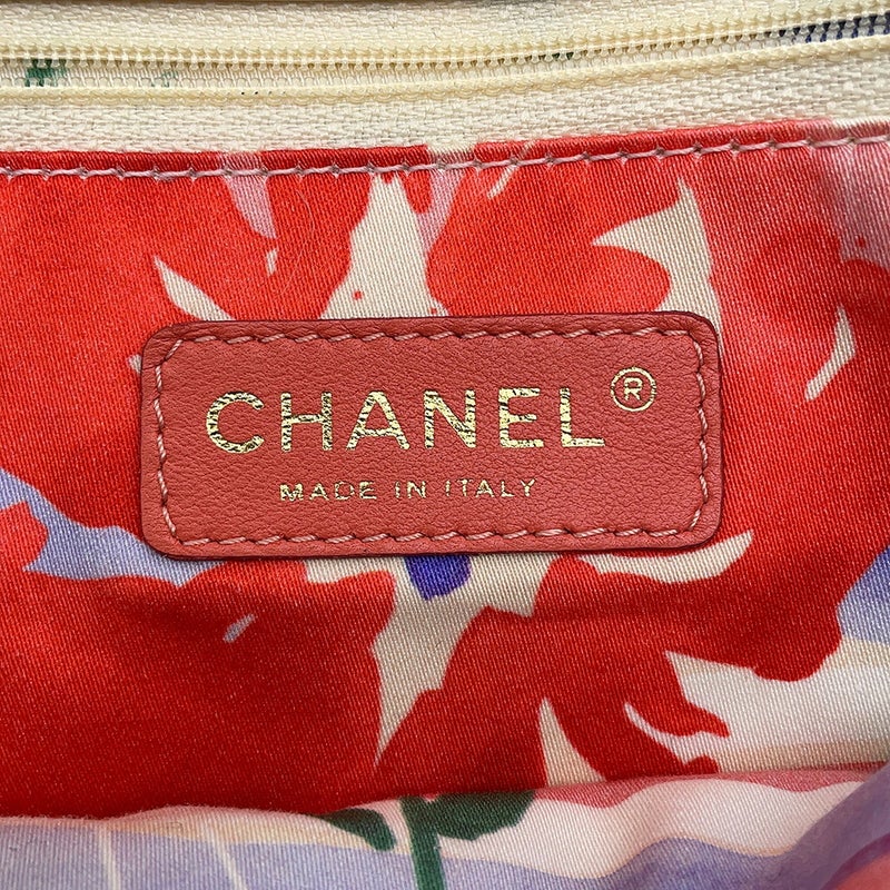 シャネル チェーンショルダーバッグ マトラッセ30 ココマーク ラフィア リボン ダブルチェーン CHANEL