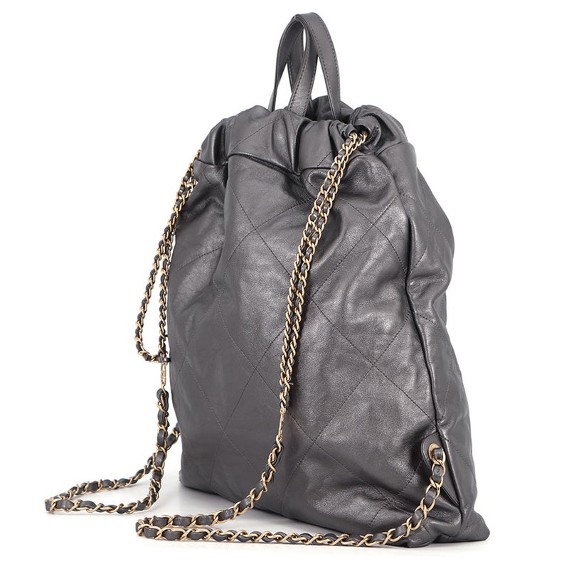 シャネル リュック シャネル22 ラージ シャイニーカーフレザー AS3313 CHANEL バックパック バッグ