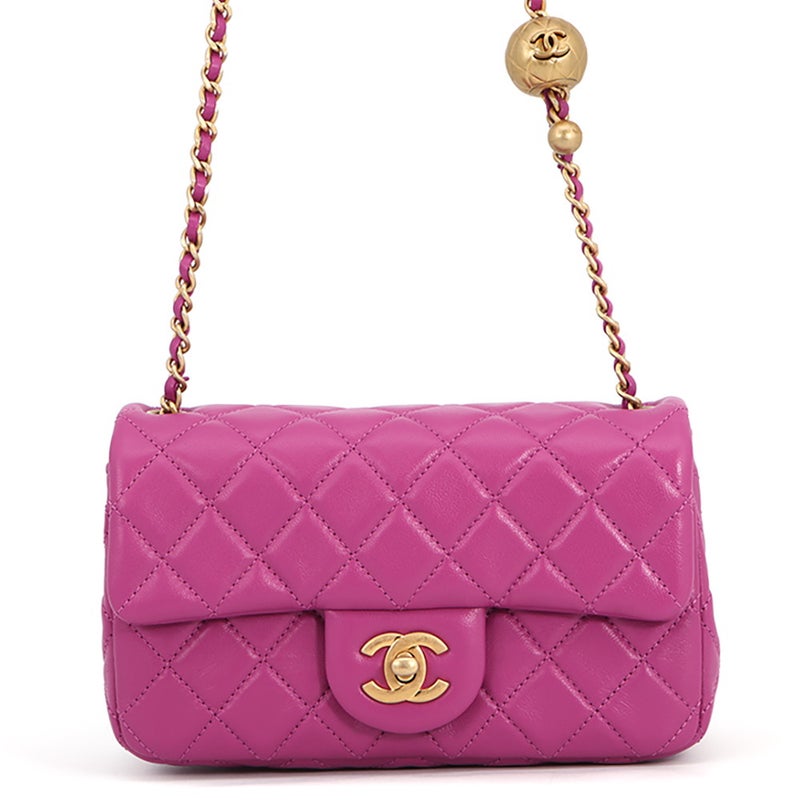 シャネル チェーンショルダーバッグ ココマーク マトラッセ20 ココボール ラムスキン AS1787 CHANEL